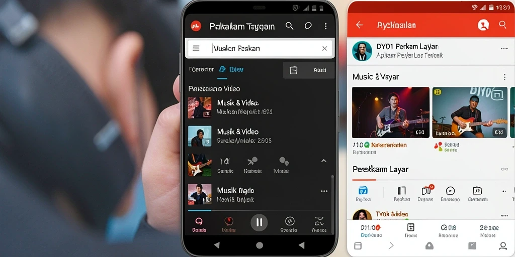 Antarmuka DY01 saat merekam layar dengan fungsi lengkap.
