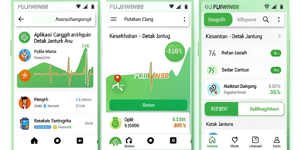 Tampilan antarmuka FUJIWIN88 untuk pengukuran detak jantung yang akurat.