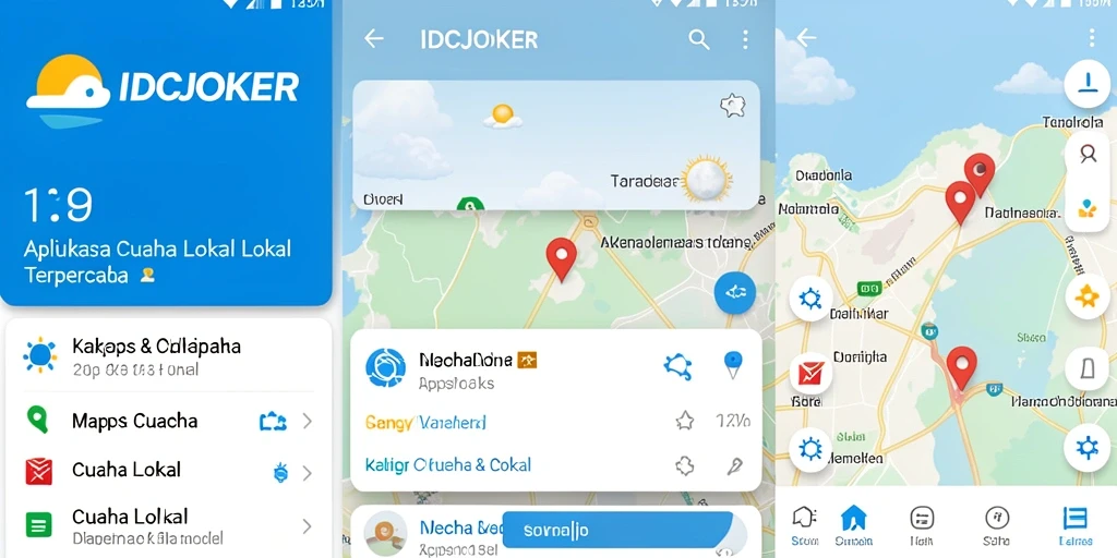 Antarmuka aplikasi IDCJOKER menampilkan prakiraan cuaca lokal.