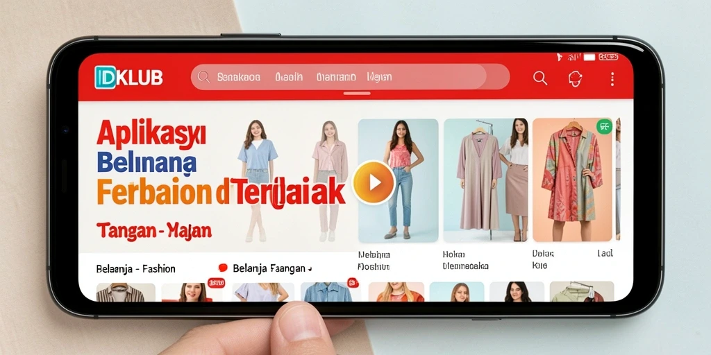 Screenshot antarmuka IDKLUB menampilkan koleksi fashion yang beragam dan menarik.