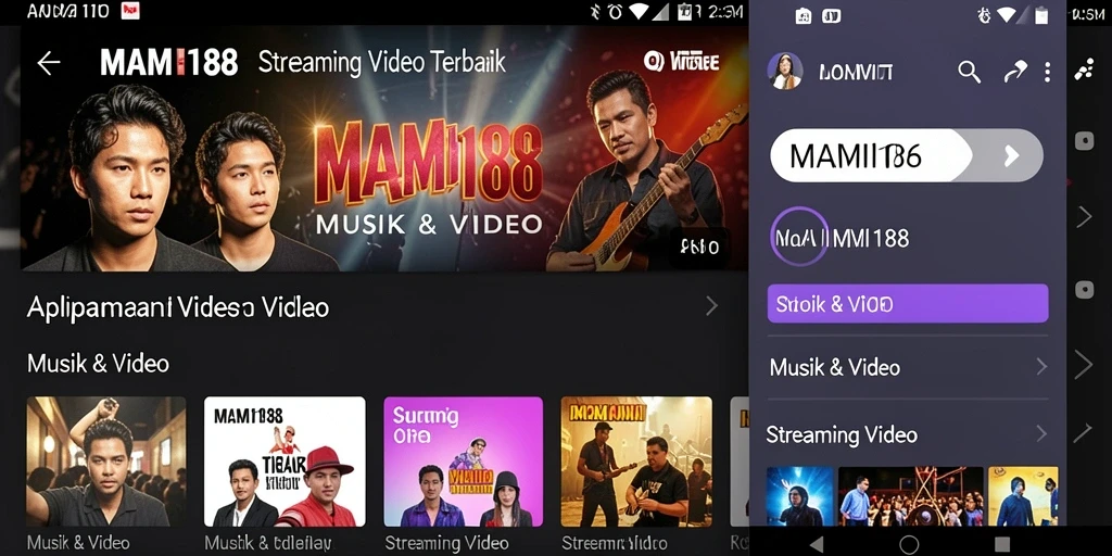 Antarmuka MAMI188 untuk streaming video dengan berbagai pilihan konten