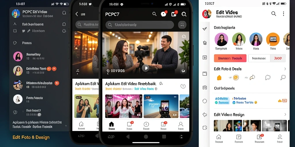 Tampilan antarmuka intuitif aplikasi PCPC7 untuk Edit Video Reels.