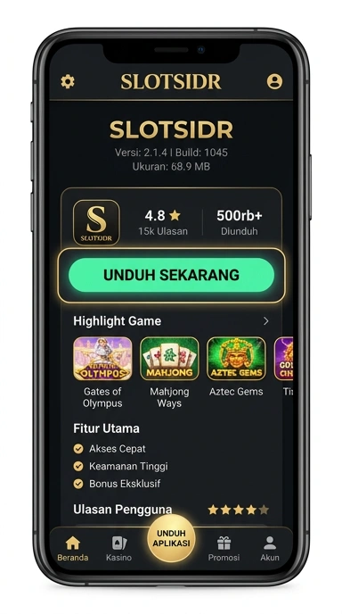 Tampilan halaman APK slotsidr