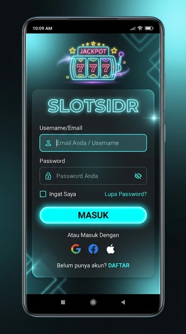 Tampilan halaman login slotsidr