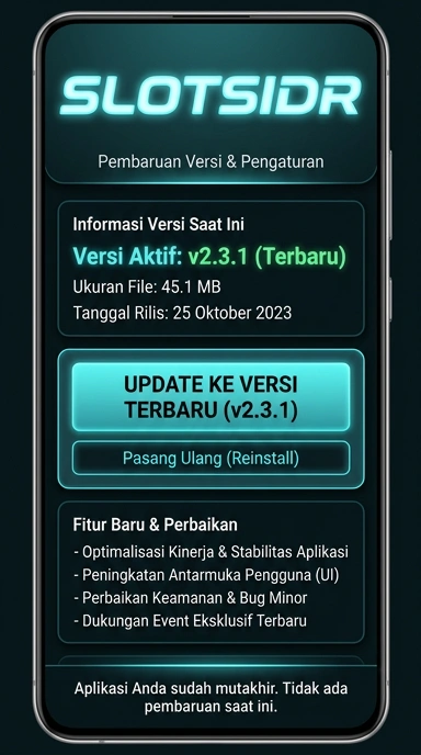 Tampilan riwayat versi slotsidr